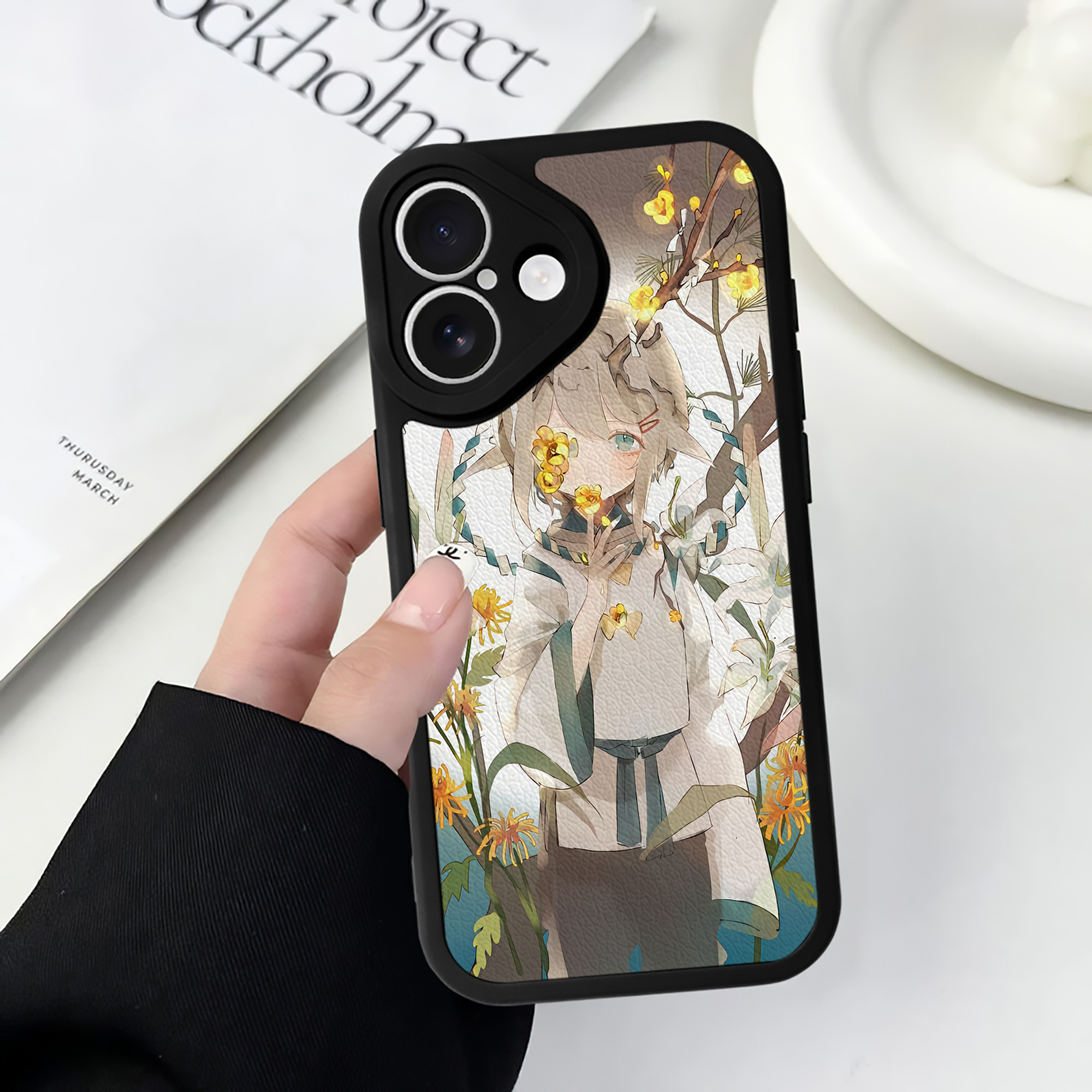 （画像用） 刀剣乱舞 Touken Ranbu 【iPhone 16シリーズ対応】シリコンスマホケース（レザー調） 材質：シリコン